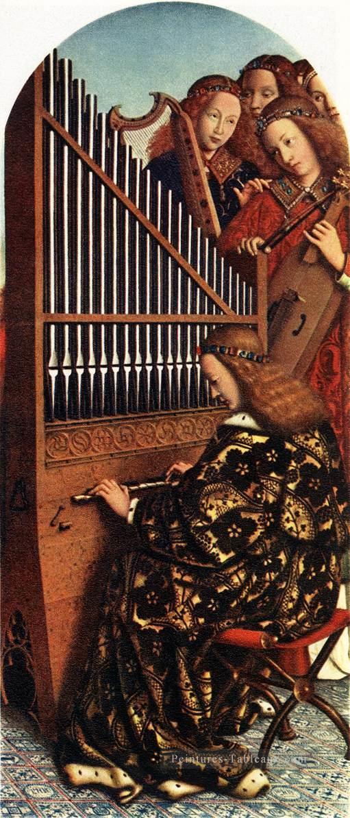 Le retable de Gand Anges jouant de la musique Renaissance Jan van Eyck Peintures à l'huile